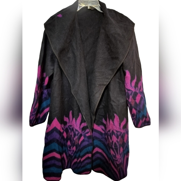 Jerry T Jackets & Blazers - (1540)Jerry T New York Multicolor Open Wrap Long Coat Plus Size 2X